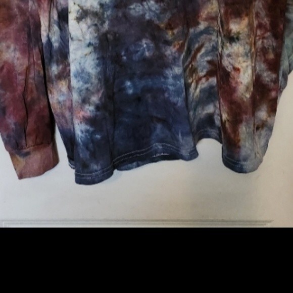 NWOT Gildan Long Sleeve Unique Ice Tie Dye Fall Heart Top Size 4XL - Picture 4 of 4